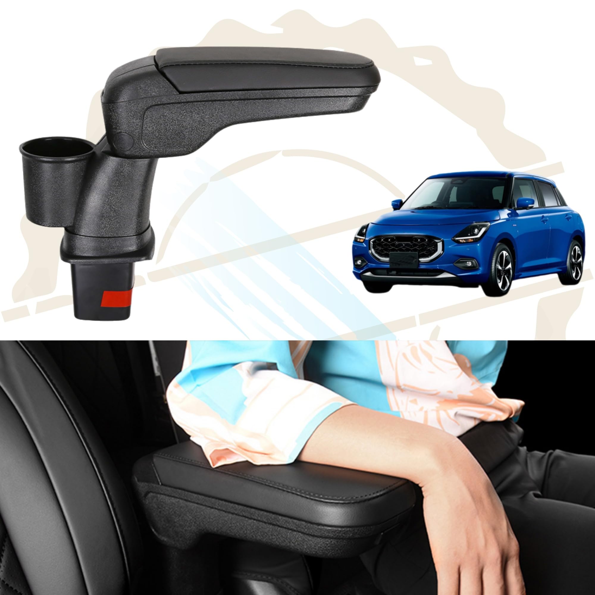 

DodoxDIY Совместимые Новые Аксессуары Swift Sports Подлокотник Крышка Бокс для хранения Кастомные детали Детали интерьера ABS чёрный