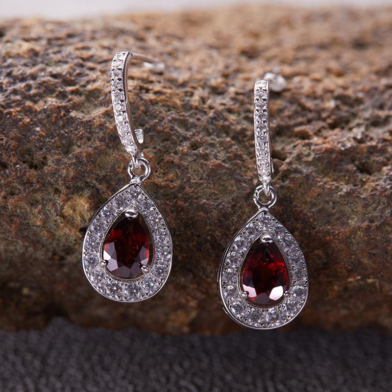 S925 Sterling Silver Natural Color Treasure Amethyst Citrine Topaz Earrings Earrings Women'S Factory