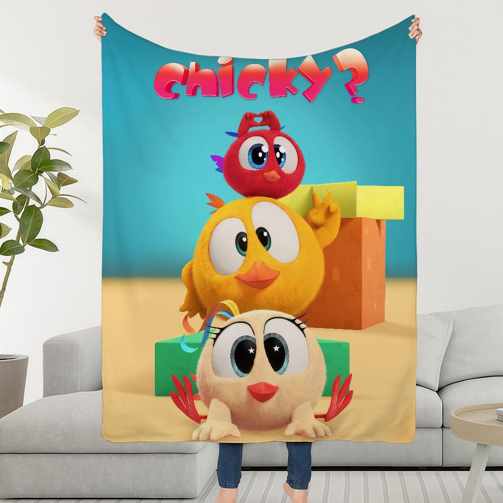 W-Wheres C-ChickyS Cartoon Blanket Throw Super Cosy Plush Living Room Sofa Couch Childish Birthday Gifts