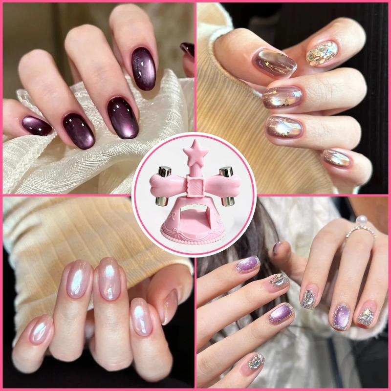 Cat's Eye Gyroscope Nail Art Tool Smooth Glass Bead Anti Scratch Labor Saving for DIY Nail Art Design Personal Salon Use