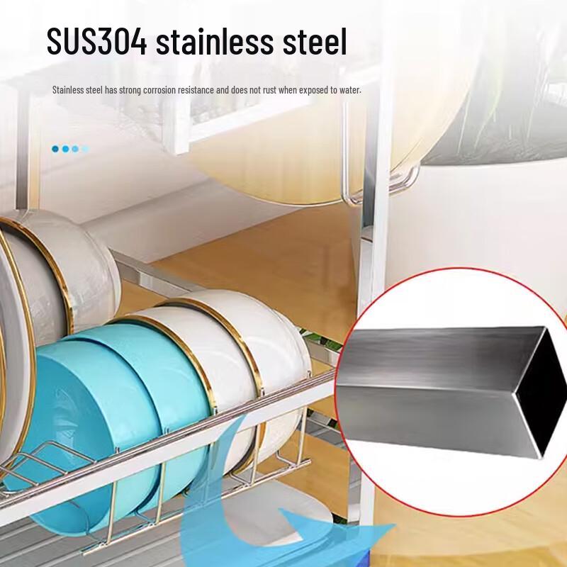 Stainless Steel 3-Layer Kitchen Storage & Drain Rack