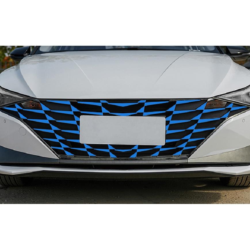

Накладка на переднюю решетку, декоративные наклейки для Hyundai Elantra CN7 2022, аксессуары Gypsophila, цвет кузова автомобиля, пластик синий
