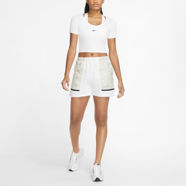 Nike Sportswear Essentials Crop Tops Women's White Crew Neck Moderate CU5174-100
