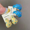 Sweet Colorful Polka Dot Enamel Geometric C-Shaped Hoop Earrings for Women Minimalist Korean Style Fashion Design Party Jewelry
