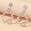 Elegant European & American Full Diamond Water Drop Rhinestone Earrings for Women - Bridal Jewelry