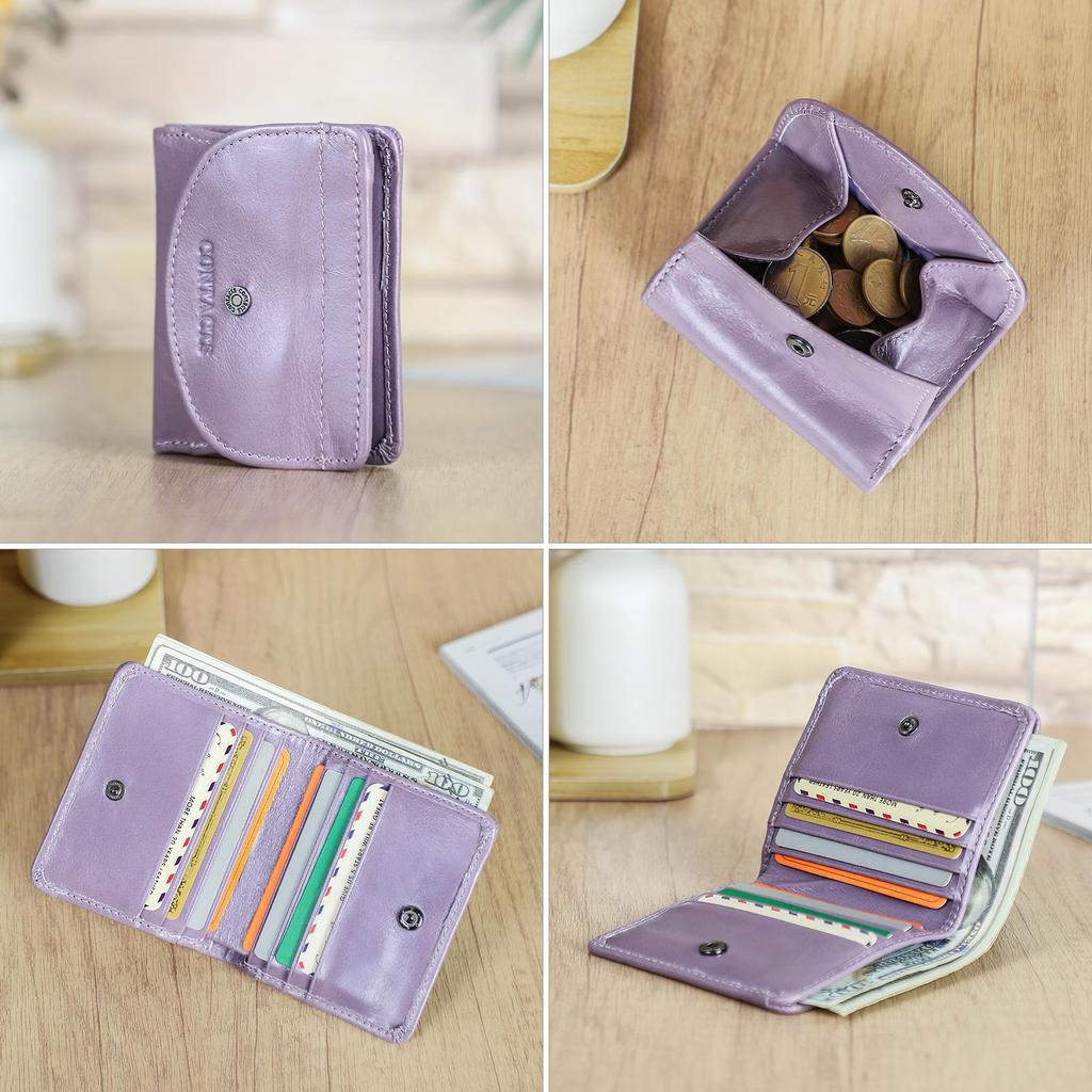 CONTACT'S Genuine Leather Women Wallet Mini Coin Purse Female Portfel Card Holder Women Wallets