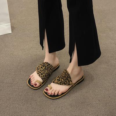 Fashion Women's Slippers Summer New Korean Version   Pumps Light Thin Heel Casual Sandals Zapatos De Mujer Leopard Print Slippers Women