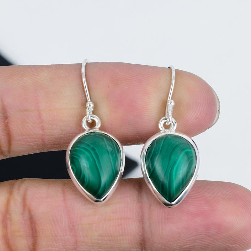 Naturaal Malachite Gemstone Earrings, 925 Sterling Silver Earring, Handmade Boho Silver Jewelry Dangle Earrings, Party Wear Gift