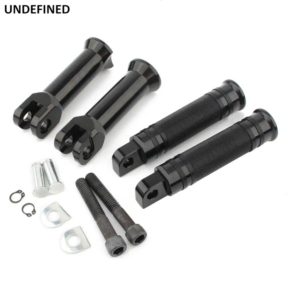 Motorcycle Black Foot Pegs CNC Rear Footrest Support Brackets for Harley Softail Fat Boy Breakout Street Bob Sport Glide 2018-20
