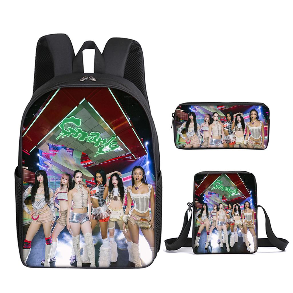 Fashion Novelty Kpop Katseye 3D Print 3pcs/Set pupil School Bags Laptop Daypack Backpack Inclined shoulder bag Pencil Case