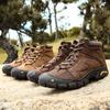 Autumn and Winter Hiking Shoes Cotton-Padded Shoes with Velvet Men's Leather Non-Slip Waterproof Winter Warm Men's Outdoor Snow Boots