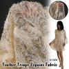 Beads Feather Fringe Sequins Mesh Fabric Texture Mesh Lace Dress Designer Fabric Gauze Material DIY Wedding Dress Craft Clothing