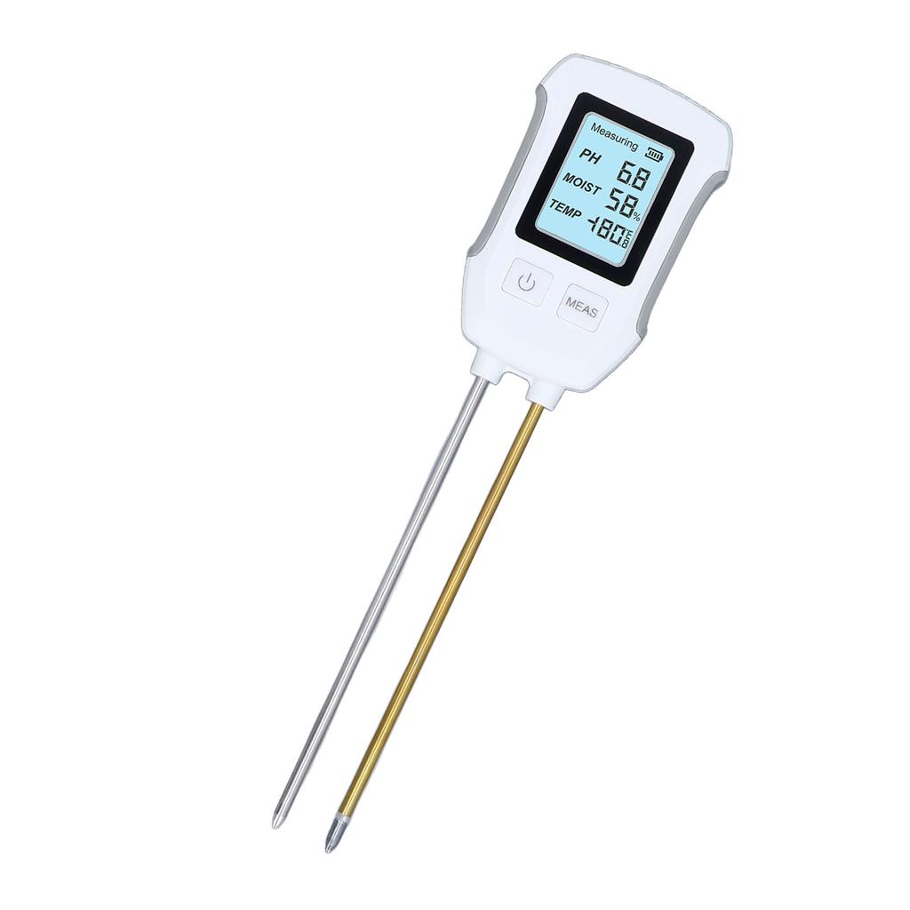 Soil Meter 3 in 1 High Accuracy PH Temperature Moist Dual Probe Soil Tester with LCD Screen for Potted Plant Greenhouse