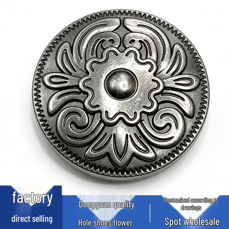 Silver & Black Flower Shoe Charms: Versatile & Cute Crocs Decorations