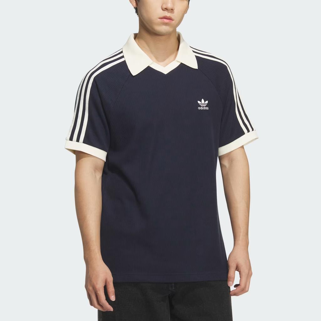 adidas Originals Striped Logo Raglan Short Sleeve T-Shirt Unisex Tops Blue KB5461
