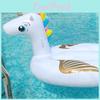 Giant Rainbow Pegasus Inflatable Ride-on Float For Swimming Pool Fun In White Color