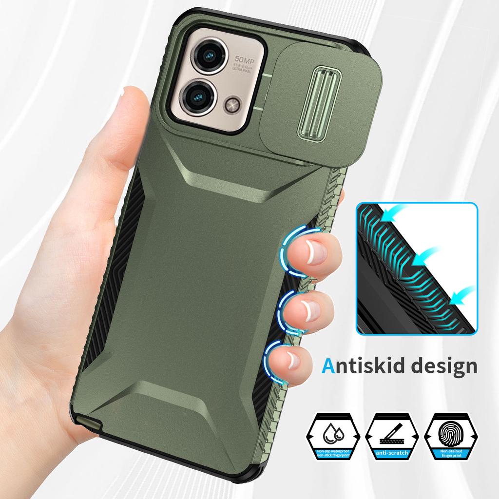For Motorola Moto G Stylus 5G (2023) Case with Slide Camera Cover TPU+PC Phone Back Shell