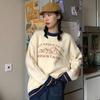 Mountain Letter Jacquard Women's Sweater Round Neck Knitted Long Sleeved Pullover Warm Winter Fashion Loose Woman Casual Top