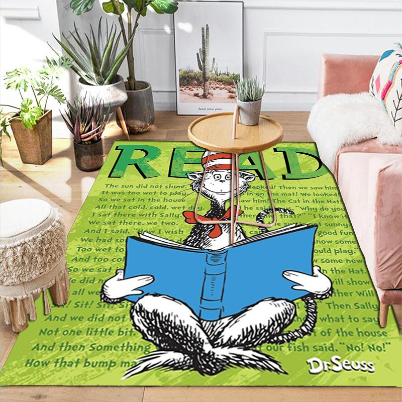 Dr. Seuss's The Cat in the Hat Rug Floor Mat for Living Room or Bedroom Soft and Comfortable Carpet a Gift for Birthday and Holiday.NFF0928217