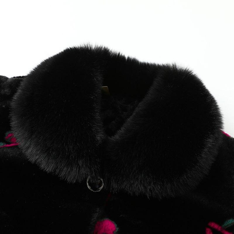 Autumn and Winter Velvet Jacket Wife Long Imitation Fur Large Size Top Women's Thickened Warm Coat