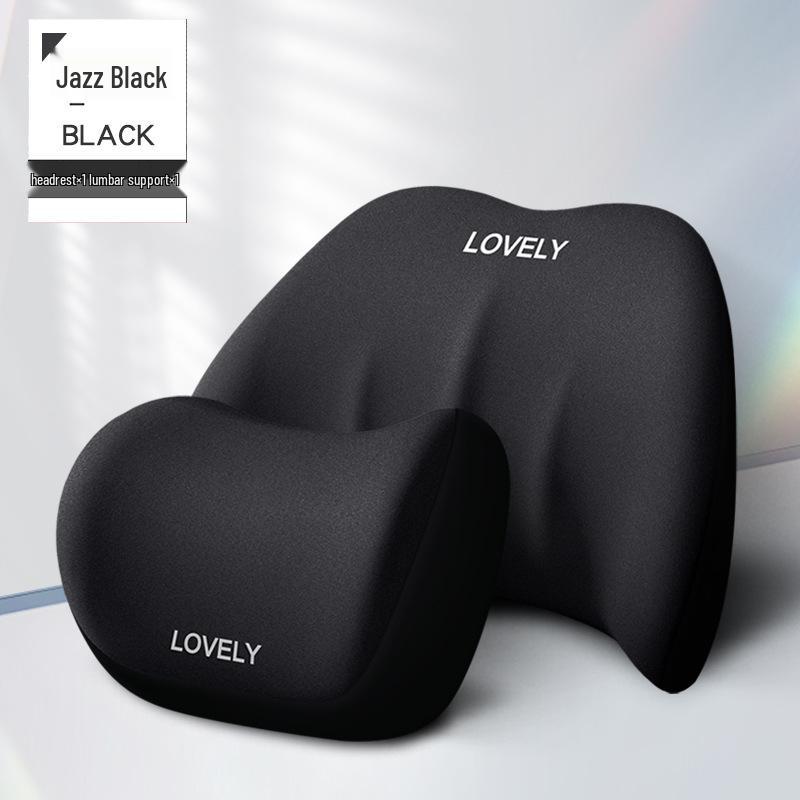 Car Memory Foam Headrest and Lumbar Support Cushion Set