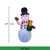 Illuminated Inflatable Christmas Snowman Decoration with Colored Lights