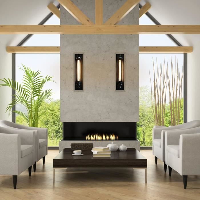 Applique Murale - PAUWER - Vintage E27 - Acier - Installation Facile - Ampoule Incluse