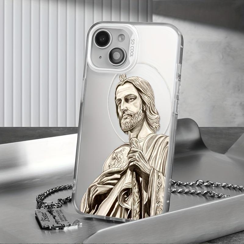 Jesus Pattern Phone Case for iPhone 17 16 15 14 Plus 13 12 11 Pro Max Retro Art Design Soft Shockproof Protective Cover