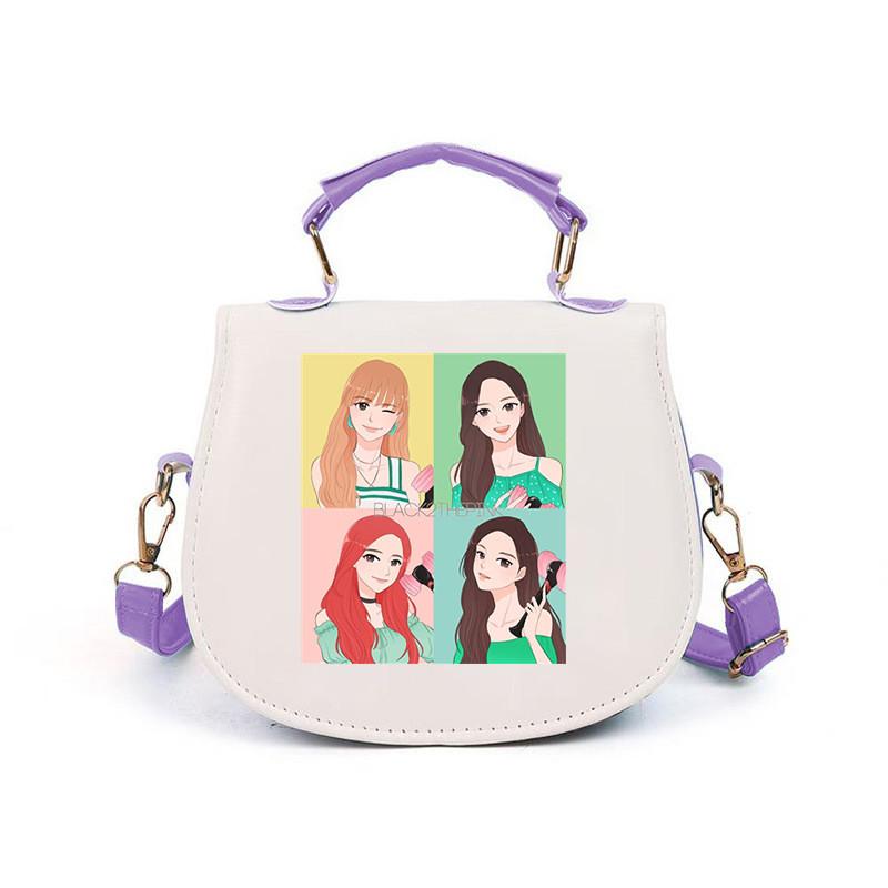 

Kids Girls Printed Student Lightweight Crossbody Bag Casual PU Shoulder Bags 14.5*17cm