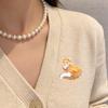 Elegant Enamel Animal Shaped Pin Brooch Including Colorful Rhinestones For Feminine Outfit Enhancement And Gift Giving