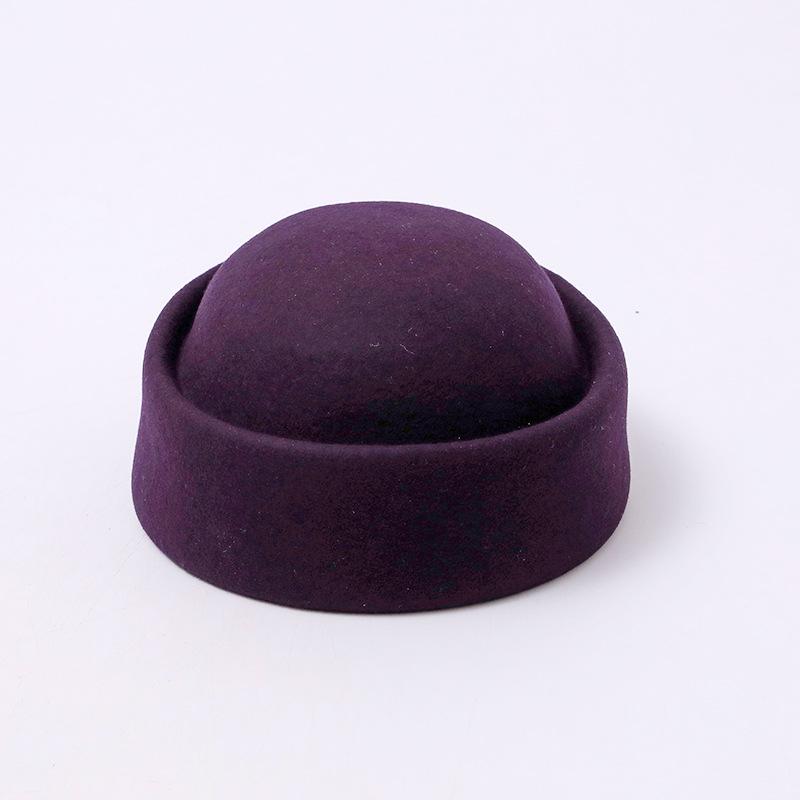 Cappello a scatola medica francese retrò in lana Hepburn autunno e inverno berretto letterario da ricchi vecchi cappello da hostess cappello a cilindro europeo e americano