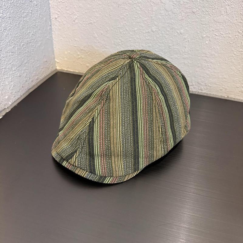 Vintage Japanese Striped Baseball Cap With Sun Protection For Summer Casuals