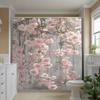 Pink Cherry Blossom Shower Curtain Hanging Flowers Spring Art Elegant Bathroom Decor Waterproof Printed Bath Curtain Home