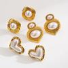 Vintage Geometric Earrings Hong Kong Style Elegant Gold Pearl Exquisite Stud Earrings Women Fashion Ear Jewelry