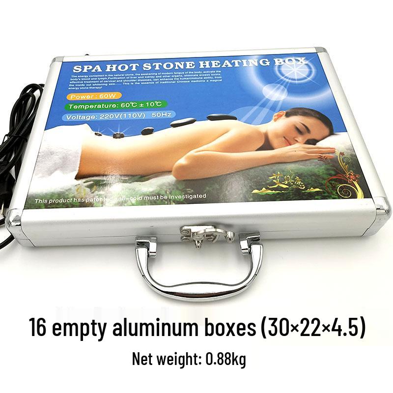 20-Piece Volcanic Energy Stone Massage Set with Heating Box and Essential Oil
