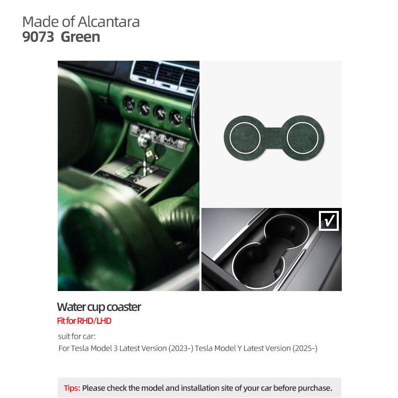 For Tesla 2018- Model 3 Highland Y Juniper Made of Alcantara Wireless Charge Panel Trim Sticker Cup Mat Car Interior Accessories