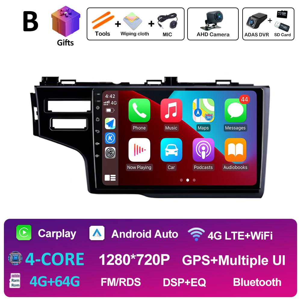 Car Video Multimedia Audio Player Left Hand Drive For Honda Fit Jazz 2014 2015 2016 2017 GPS Navigation Wireless Carplay No 2din