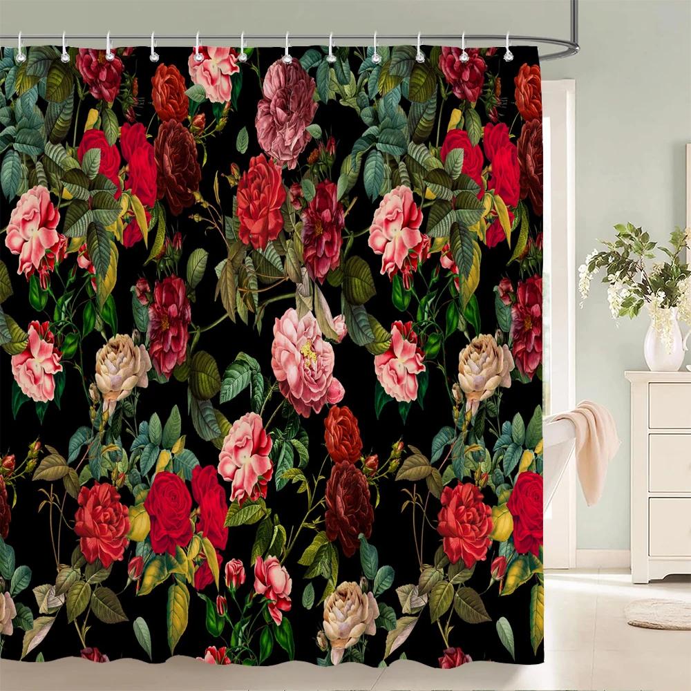 

Flowers style Shower Curtain beautiful colorful floral 3D Printed Shower Curtain Polyester Waterproof Home Decor Curtain 180x180 W90xH180cm