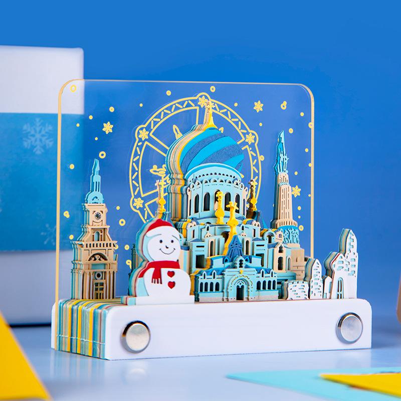 Harbin 3D Sticky Notes: Ice & Snow World Architecture Creative Desk Ornament Commemorative Gift