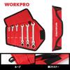 WORKPRO Flex Ratchet Wrench, Swivel Ratchet, Combination Wrench Set, Dual-Use Head Spanner Wrench, Adjustable Angle, 72 Gears, 6-Piece Set, for Automo