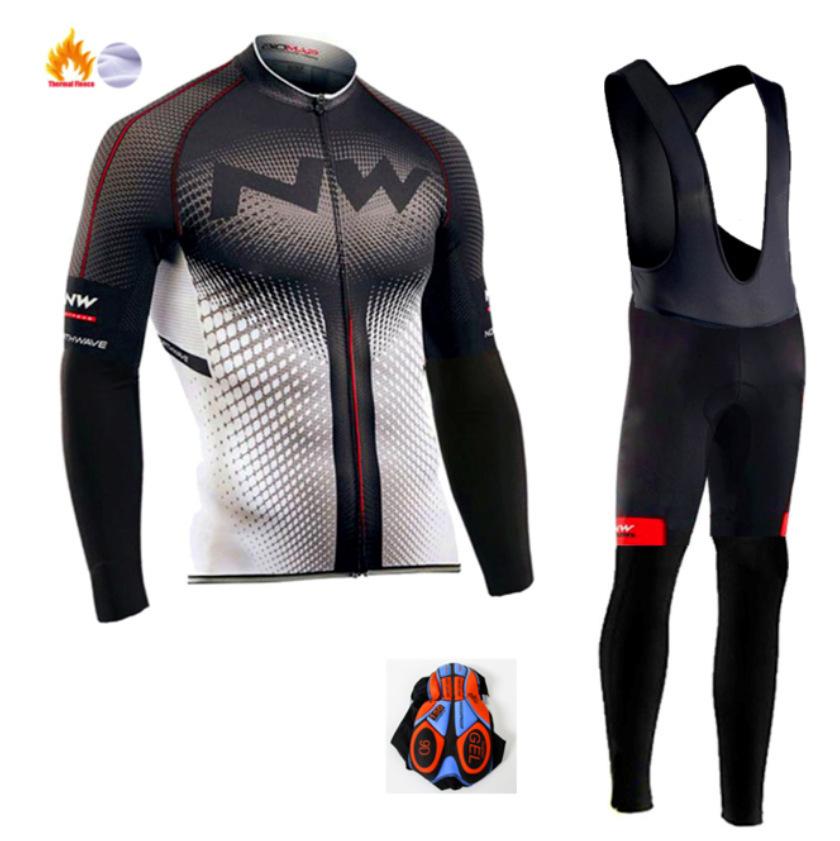 2026 Winter Warm Cycling Suit Set, Tour De France Edition Winter Cycling Suit Long Sleeve Fleece Thickened Warm Windproof Cycling Suit
