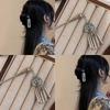 Chinese Style Butterfly Fan Tassel Hair Stick For Women Vintage Metal Hanfu Chopstick Hair Sticks Hair Accessories