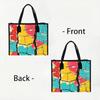 Colorful Crack Print Tote Bag Casual Large Capacity Shopping Shoulder Bag for Daily Use