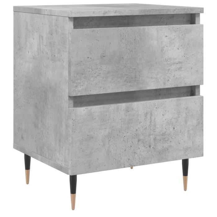 VidaXL Table de chevet gris béton 40x35x50 cm bois d’ingénierie 826868