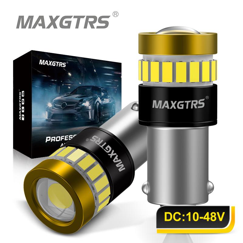 MAXGTRS 2x 9-48V BA9S BAY9S BAX9S LED Canbus Bulb Car Interior Reading Parking Width Lights 12V/24V BA9S белый