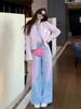 Pink Blue Design Vintage Baggy Loose Jeans Women Y2k Harajuku High Waist Denim Trousers Female Retro Fashion 90s Aesthetic Wide Pants Sreetwear