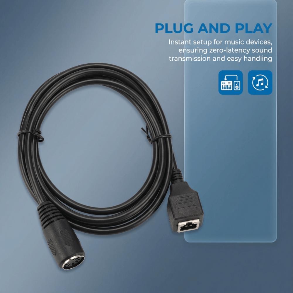 

Plug and Play 5 Pin to RJ45 Female 4.9ft Audio Connection Cable for Ethernet Cables Mixers 5Pin Female