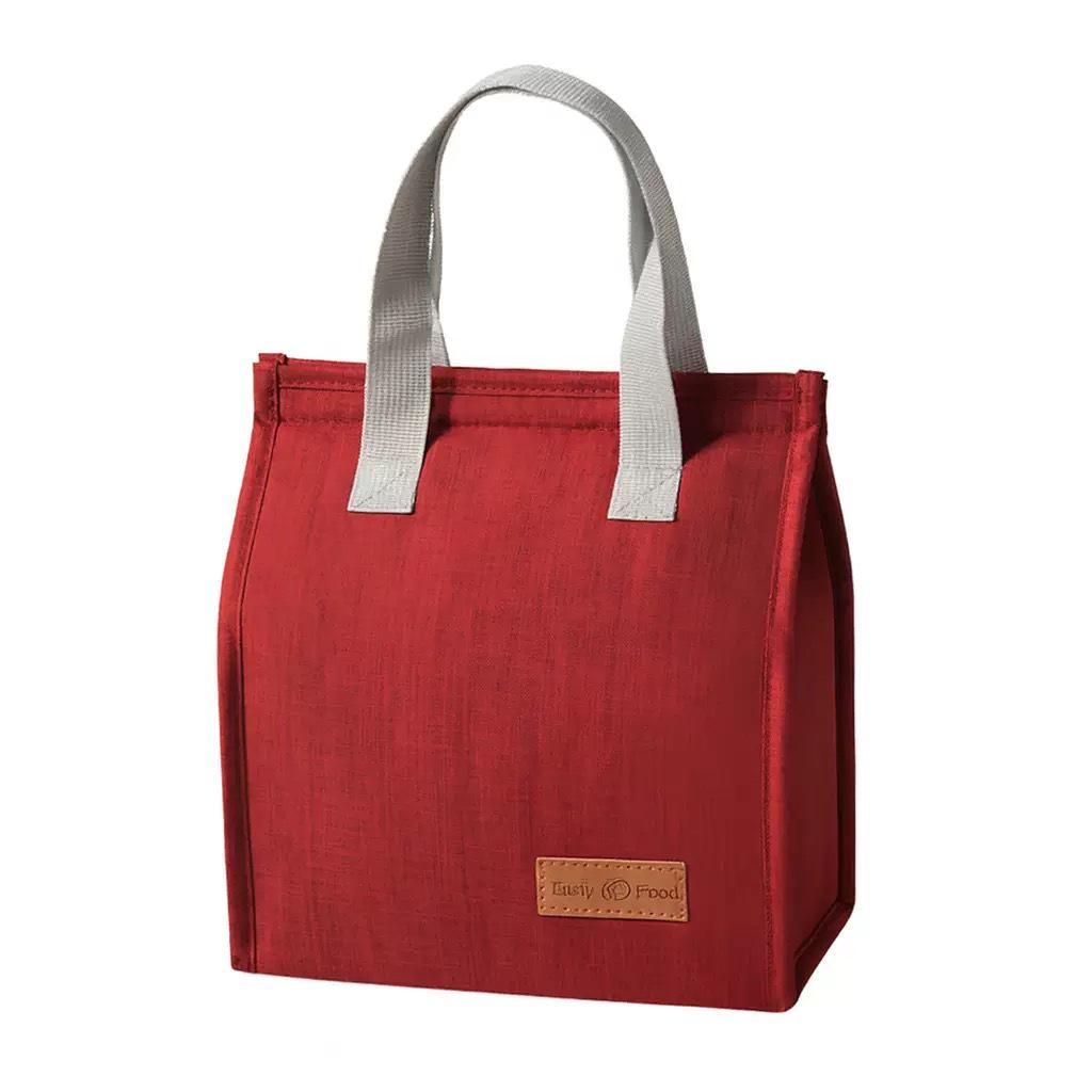 Portable Insulated Bento Lunch Bag: Large Capacity, Hand-Held Cooler with Dopamine Aluminum Foil for Office Workers and Students