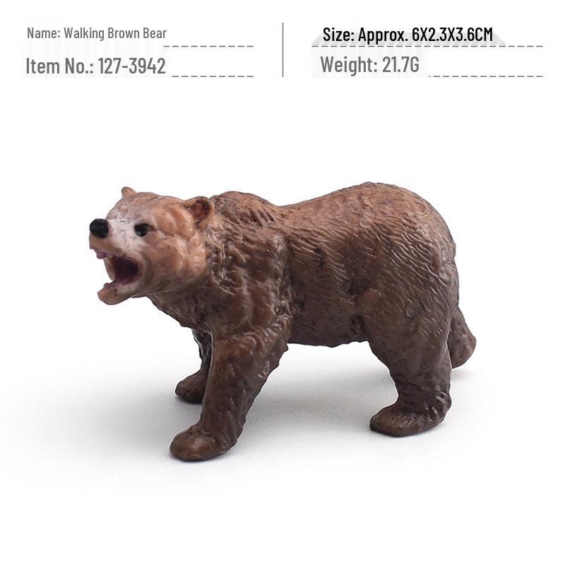 Wildtier-Modellset für Kinder: Rentier, Polarfuchs, Braunbär, Luchs, Biber, Weißkopfseeadler, Malaiischer Tapir