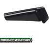 GRAND ORANGE RV Rain Gutter Spouts Long Version Left and Right 3 1/2" Long 4pcs Black Gutter Spout
